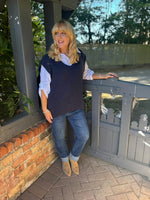 Navy Shirt and Tank Two Piece Gio